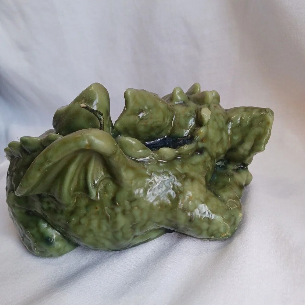 Vintage Green Dragon Candle Wax Sleeping Puff